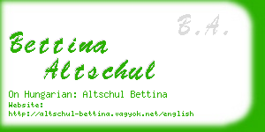 bettina altschul business card